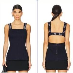 Free People Denim Decked In Shine Top Dark Rinse $128 Long Shirt / Mini Dress